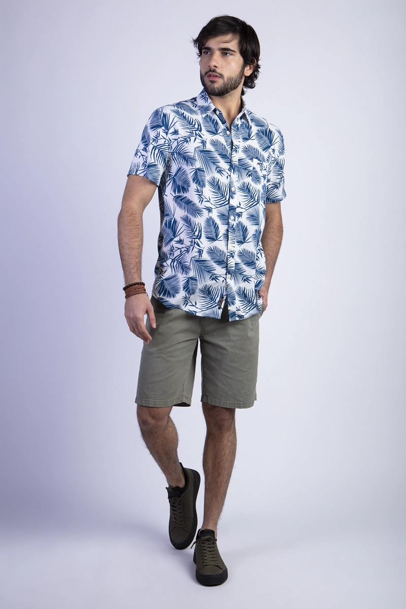 CAMISA ESTAMPADA PALMERA FJ BLUE - 3