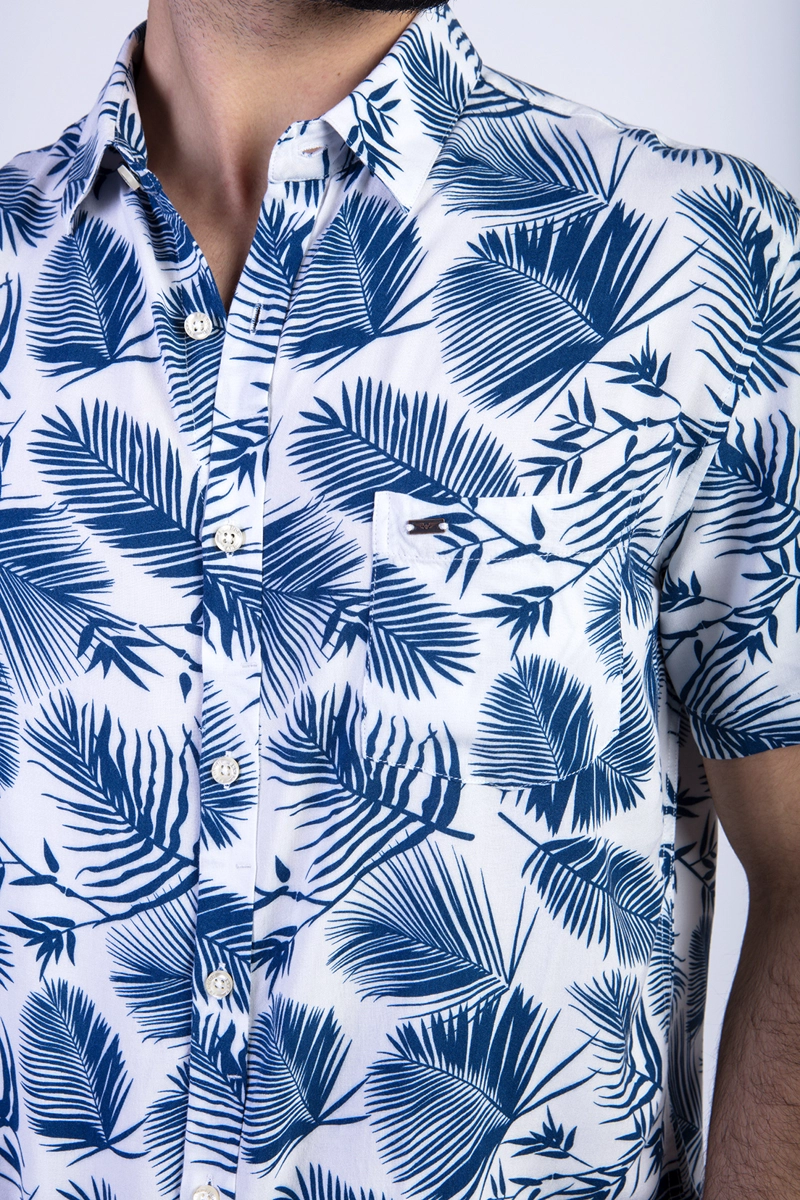 CAMISA ESTAMPADA PALMERA FJ BLUE - 4