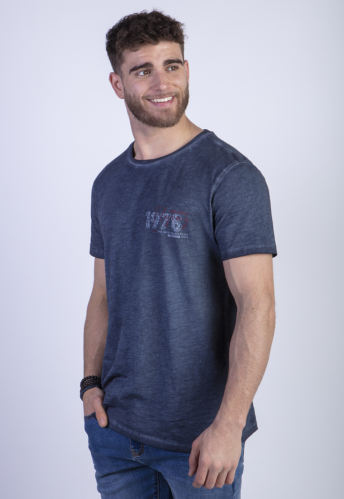 POLERA DIRTY WASH NEW YORK NAVY - 1