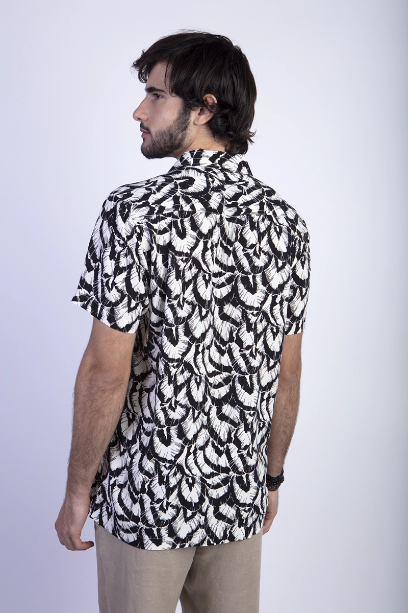 CAMISA ESTAMPADA HOJAS F BLACK - 2