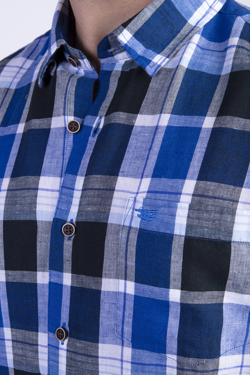 CAMISA CHECKERED IRVING F NAVY - 4