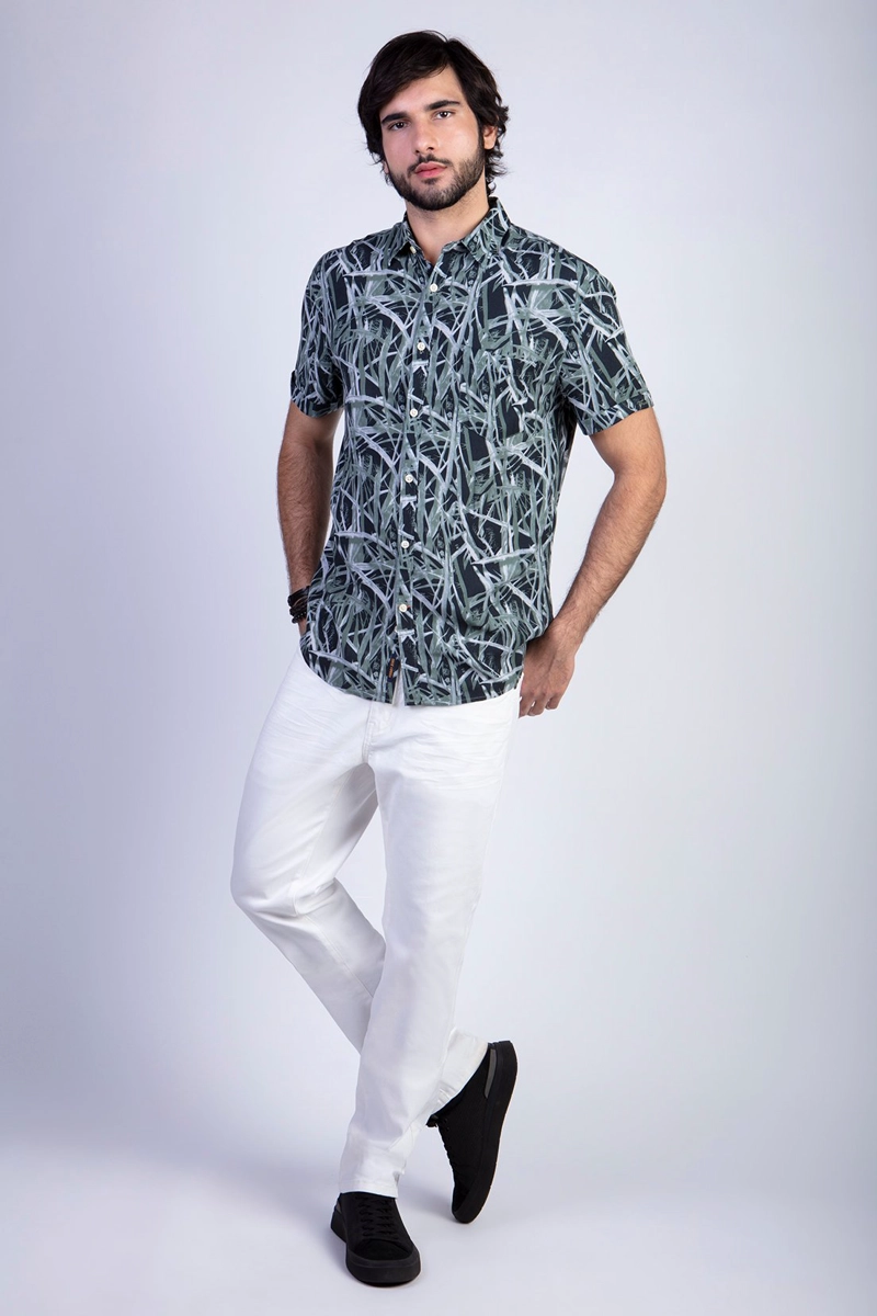 CAMISA ESTAMPADA BAMBOO FJ GREEN - 3