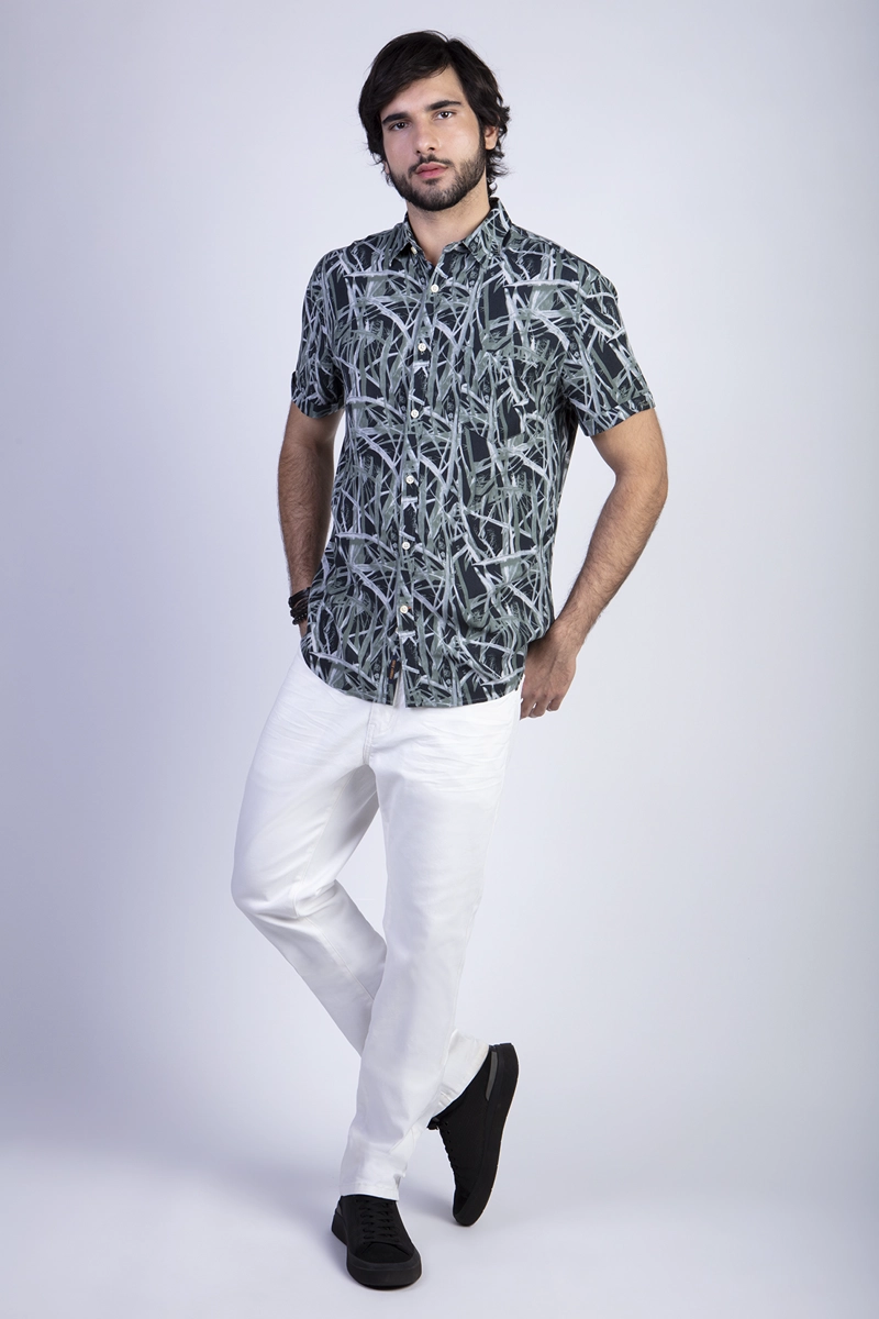 CAMISA ESTAMPADA BAMBOO FJ GREEN - 3