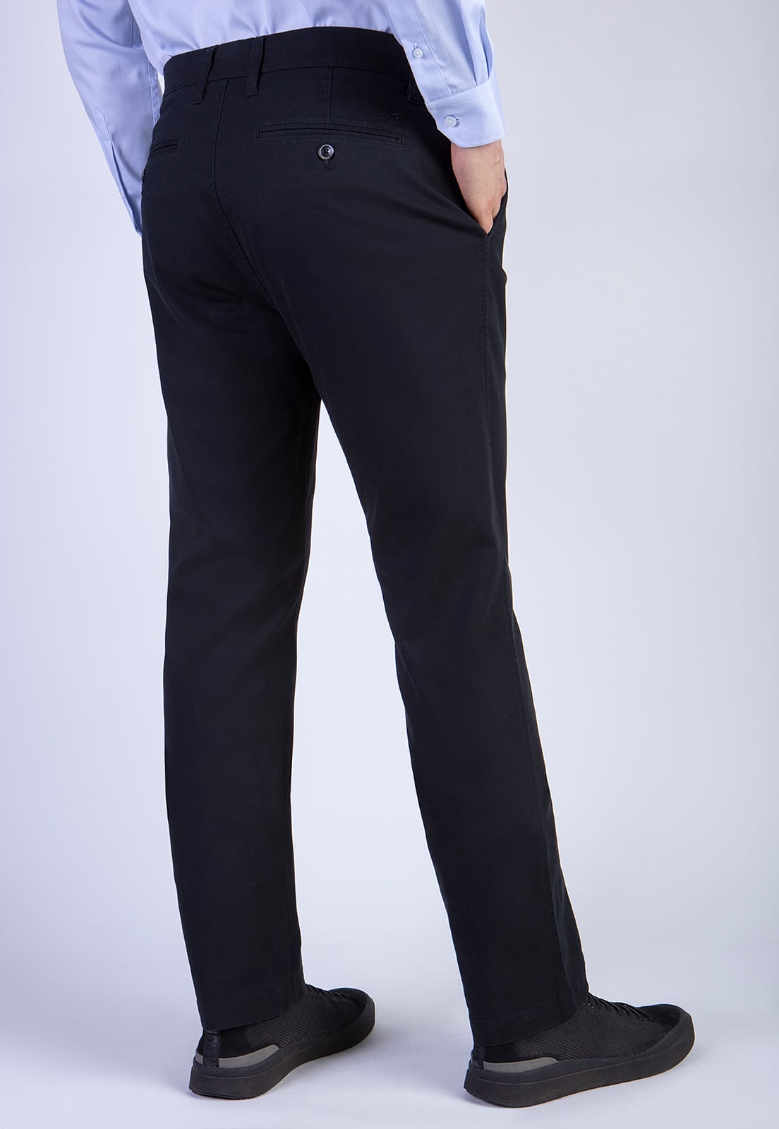 PANTALÓN ALGODÓN HOMBRE FEROUCH BLACK 206000X0016 L/31 TWILL WITHOUT PLEATS - 2