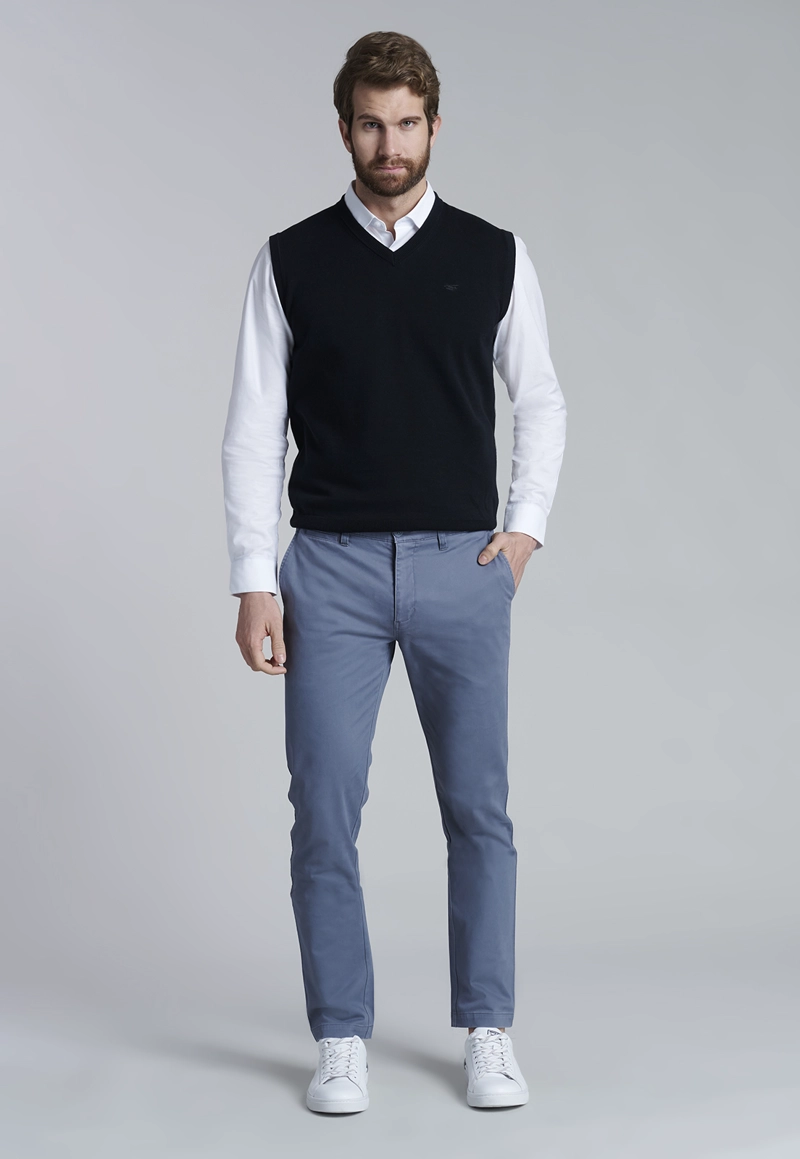 PANTALÓN ALGODÓN HOMBRE FEROUCH GRIS 206003X0107 TWILL METAL SLIM L/33 - 2
