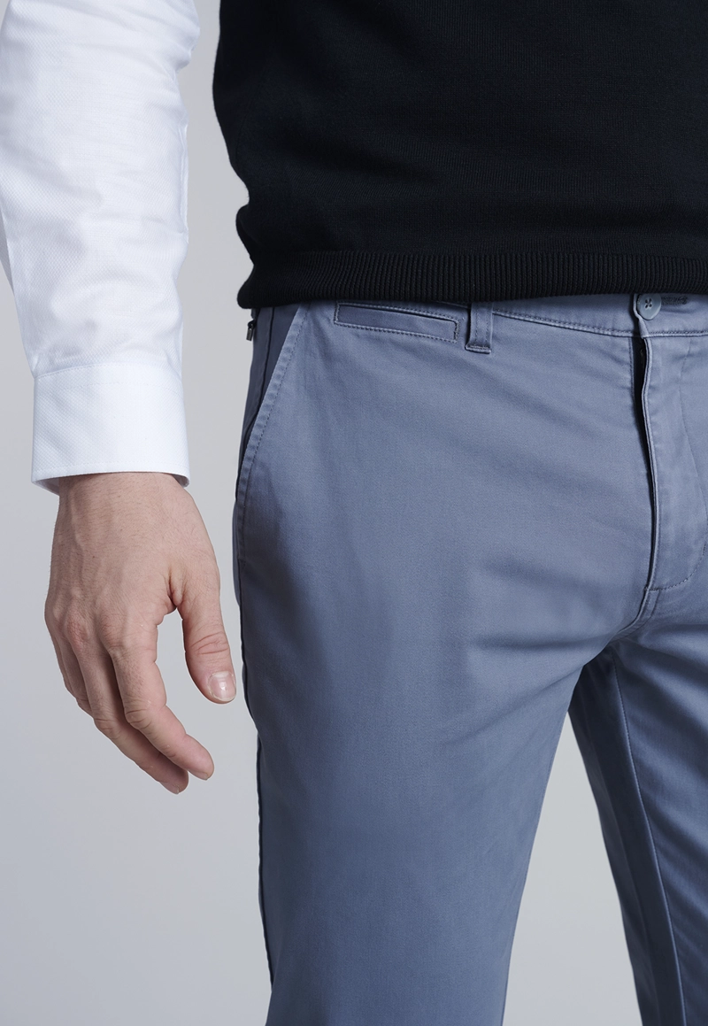 PANTALÓN ALGODÓN HOMBRE FEROUCH GRIS 206003X0107 TWILL METAL SLIM L/33 - 3
