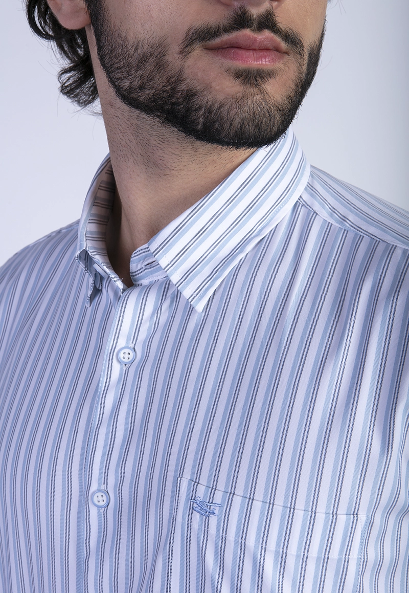 CAMISA LISTADA LANCASTER F BLUE - 4