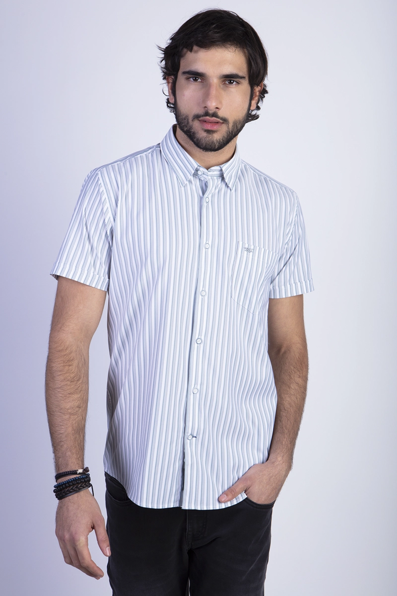 CAMISA LISTADA LANCASTER F GREEN - 1