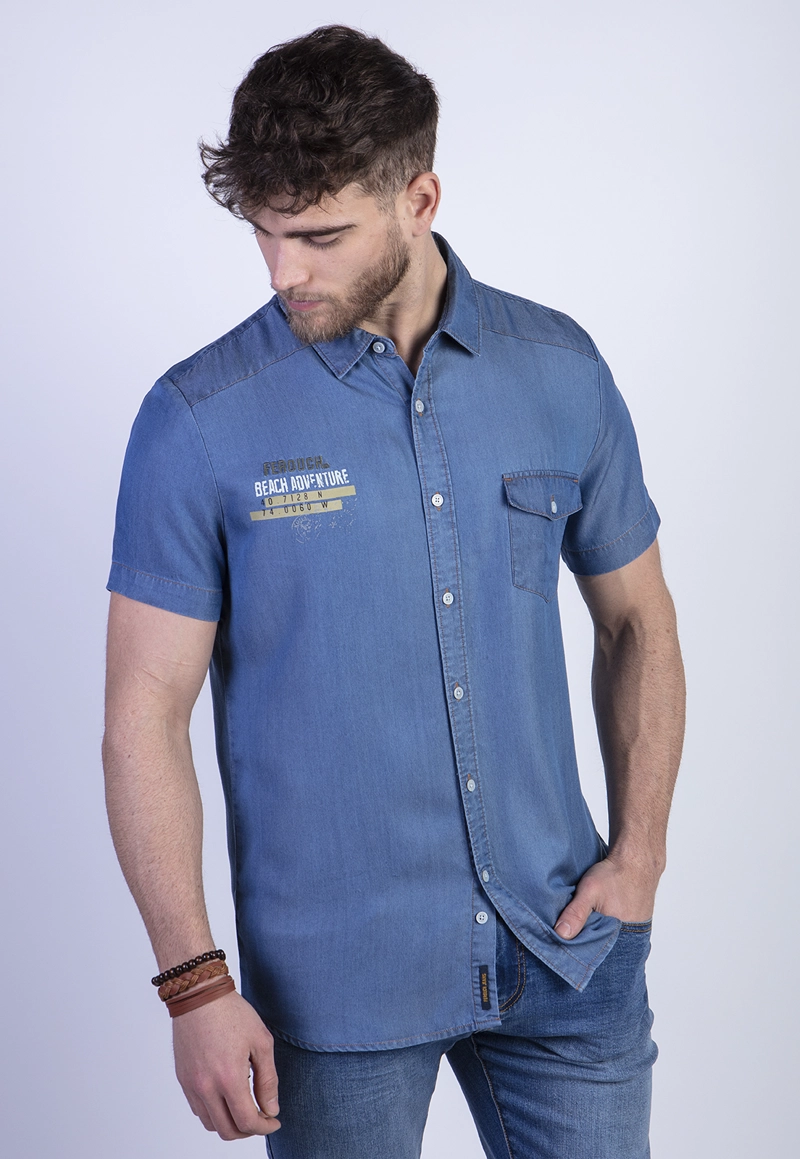 CAMISA SPORT TENCEL FJ INDIGO - 1