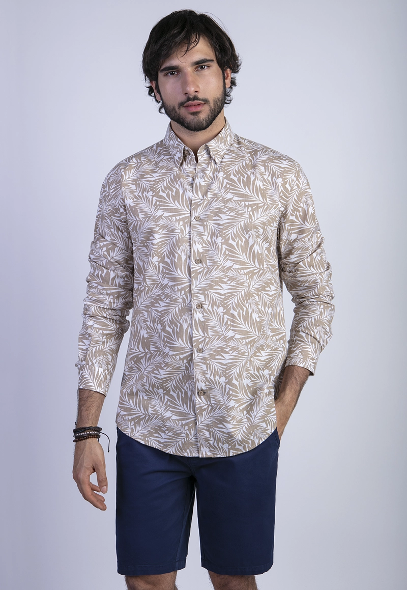 CAMISA ESTAMPADA VERMONT FJ SAND - 1