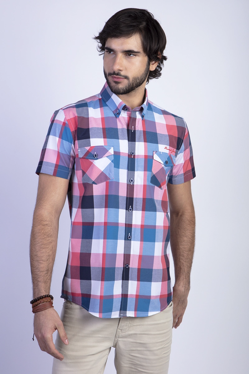 CAMISA CHECKERED NEVADA FJ CORAL - 1