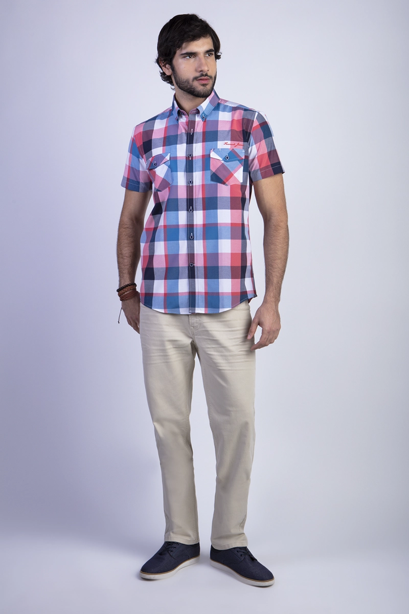 CAMISA CHECKERED NEVADA FJ CORAL - 3