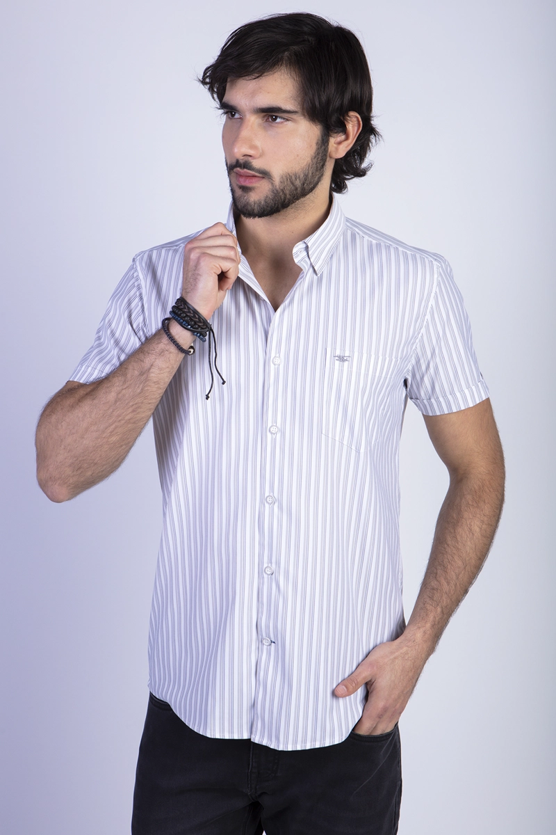 CAMISA LISTADA LANCASTER F SAND - 1