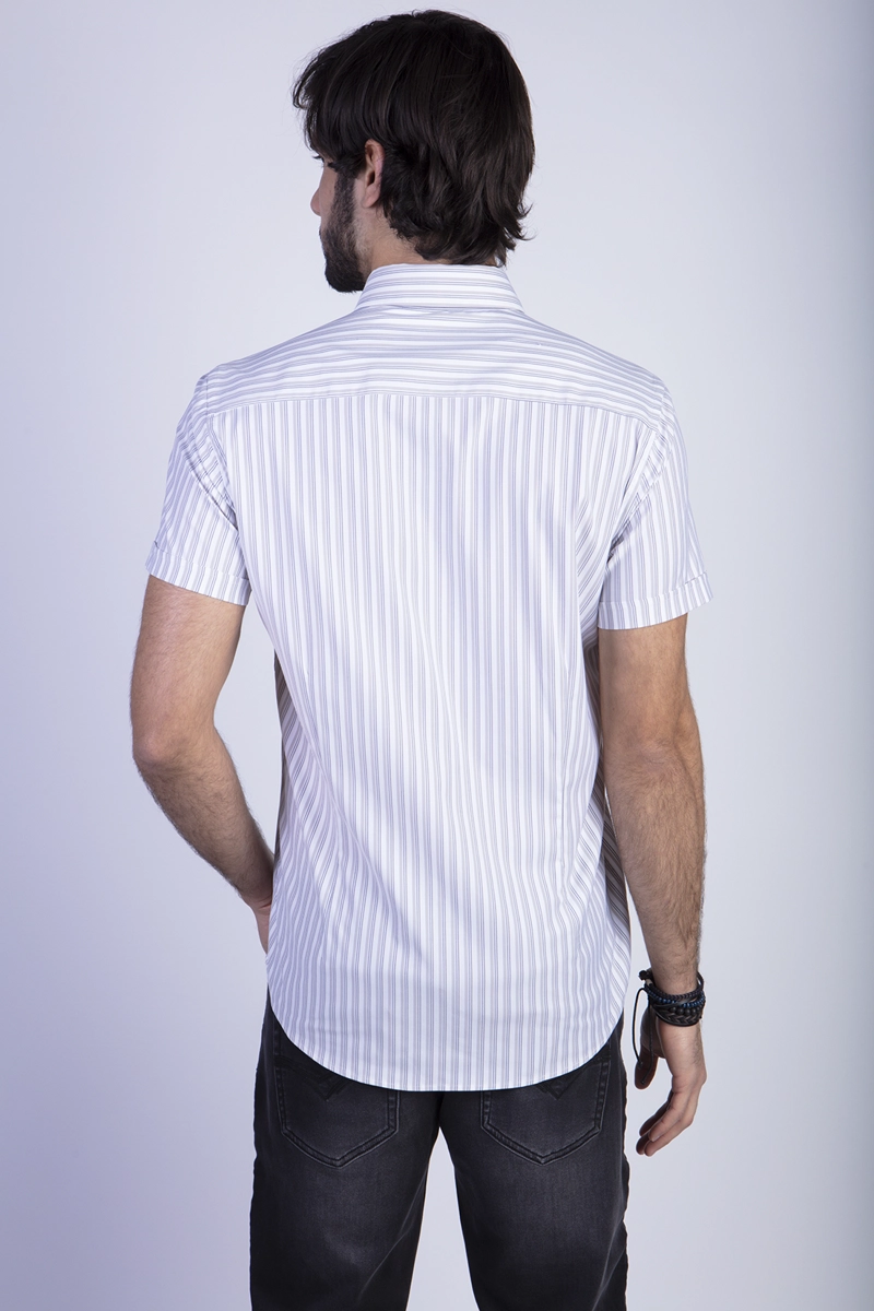 CAMISA LISTADA LANCASTER F SAND - 2