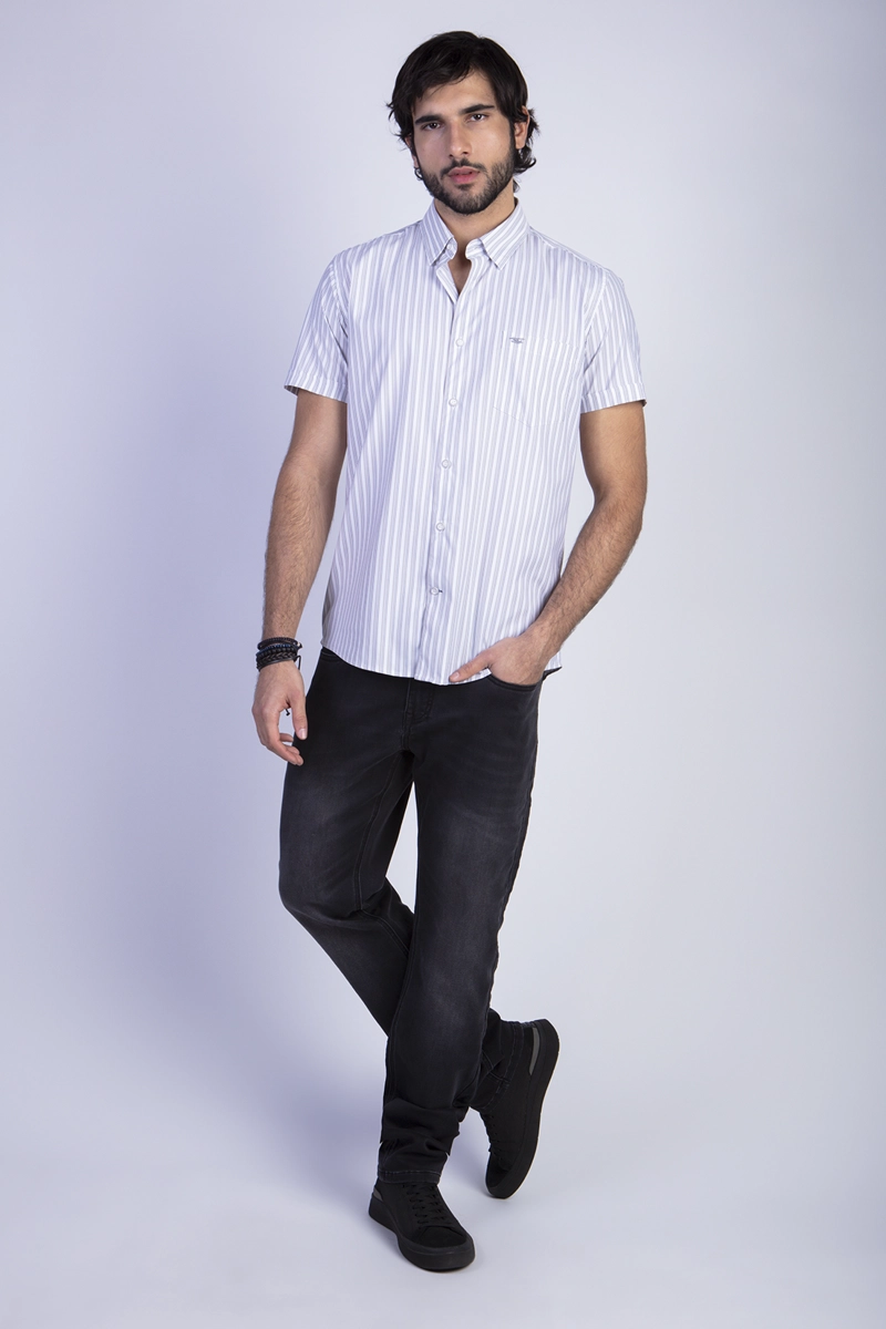 CAMISA LISTADA LANCASTER F SAND - 3