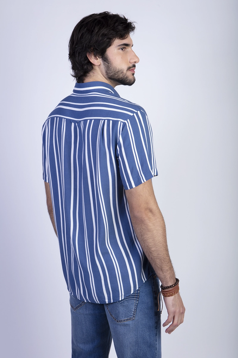 CAMISA ESTAMPADA RAYAS FJ BLUE - 2