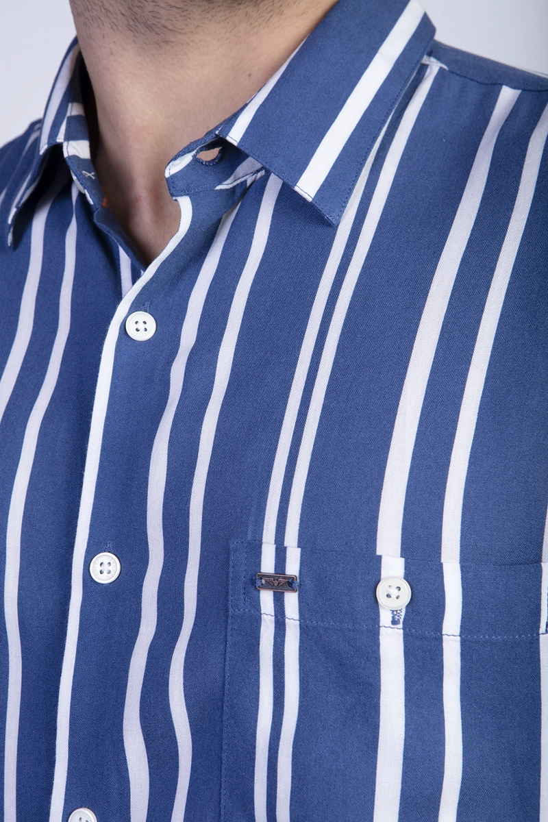 CAMISA ESTAMPADA RAYAS FJ BLUE - 4