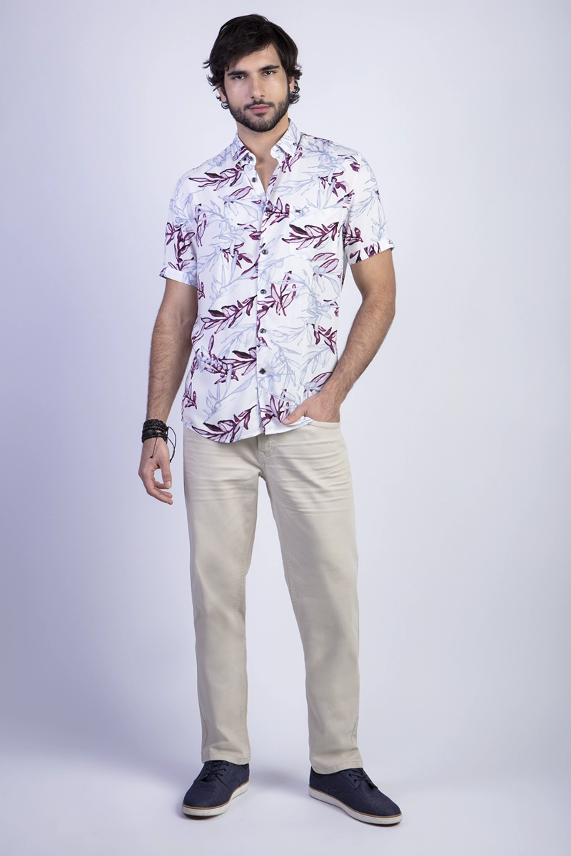 CAMISA ESTAMPADA MEMPHIS FJ BURGUNDY - 3
