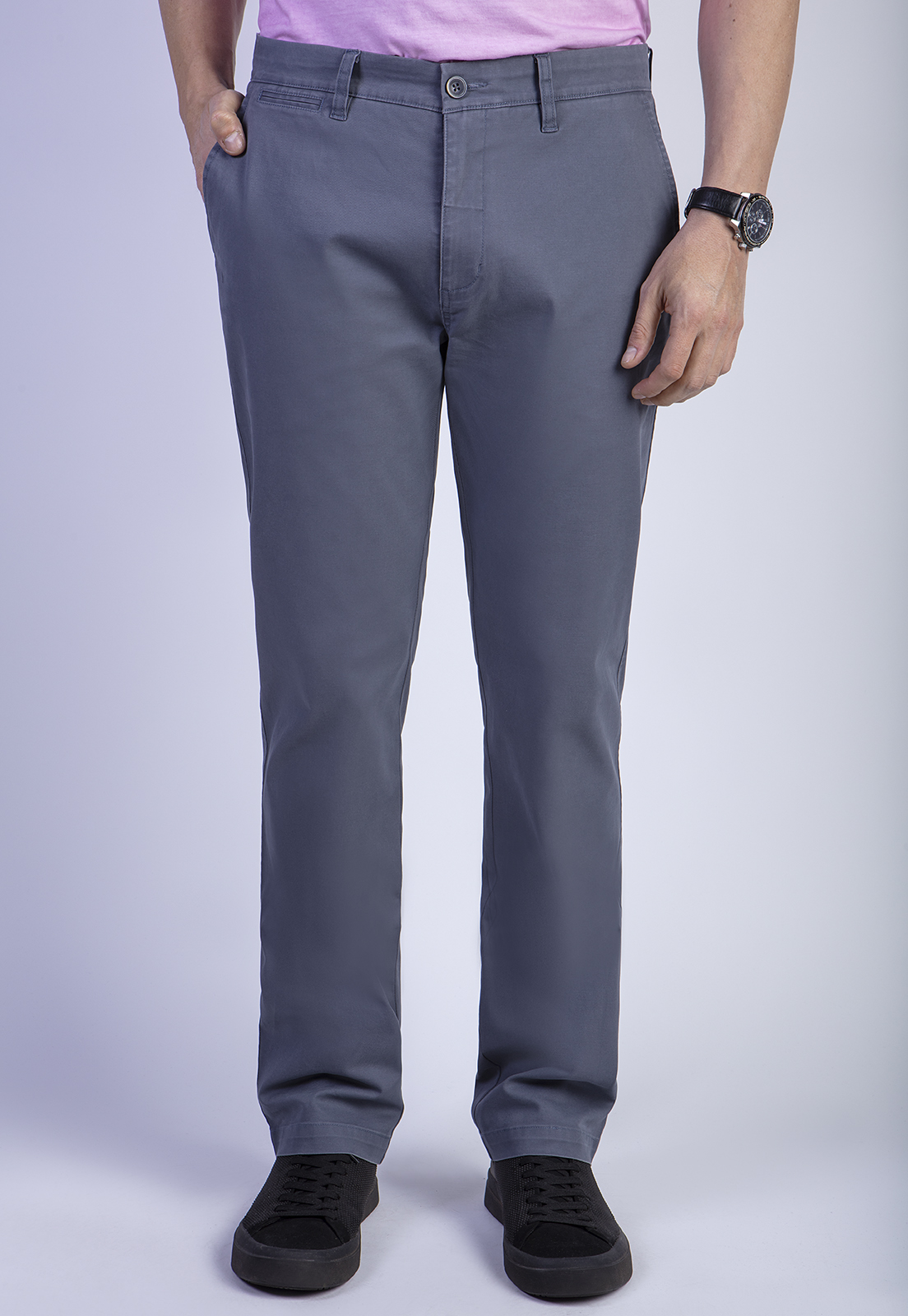 PANTALÓN ALGODÓN HOMBRE FEROUCH GRIS 206001X0107 TWILL METAL WITHOUT PLEATS L/33 - 1