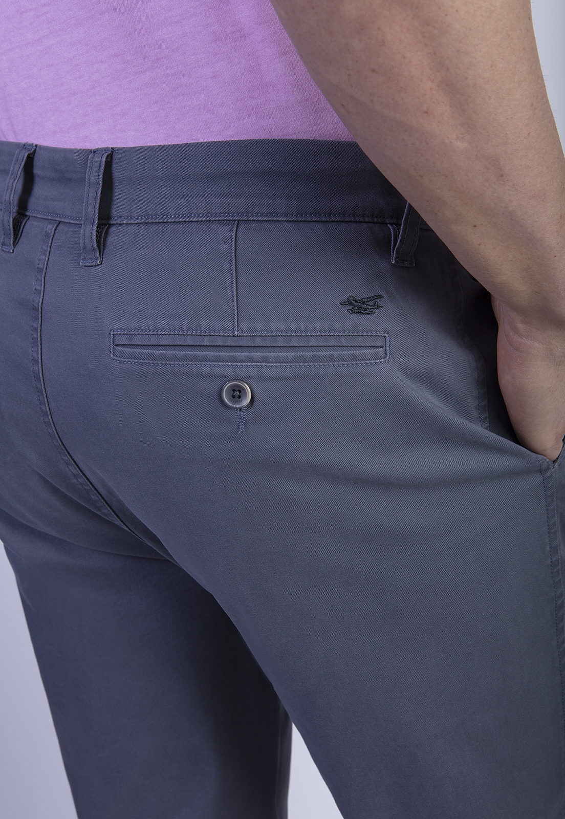 PANTALÓN ALGODÓN HOMBRE FEROUCH GRIS 206001X0107 TWILL METAL WITHOUT PLEATS L/33 - 4