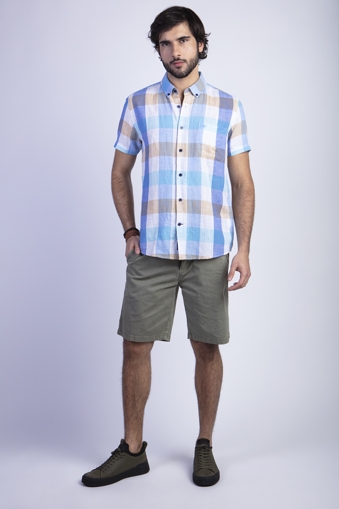 CAMISA CUADRO COLOR F BLUE - 3