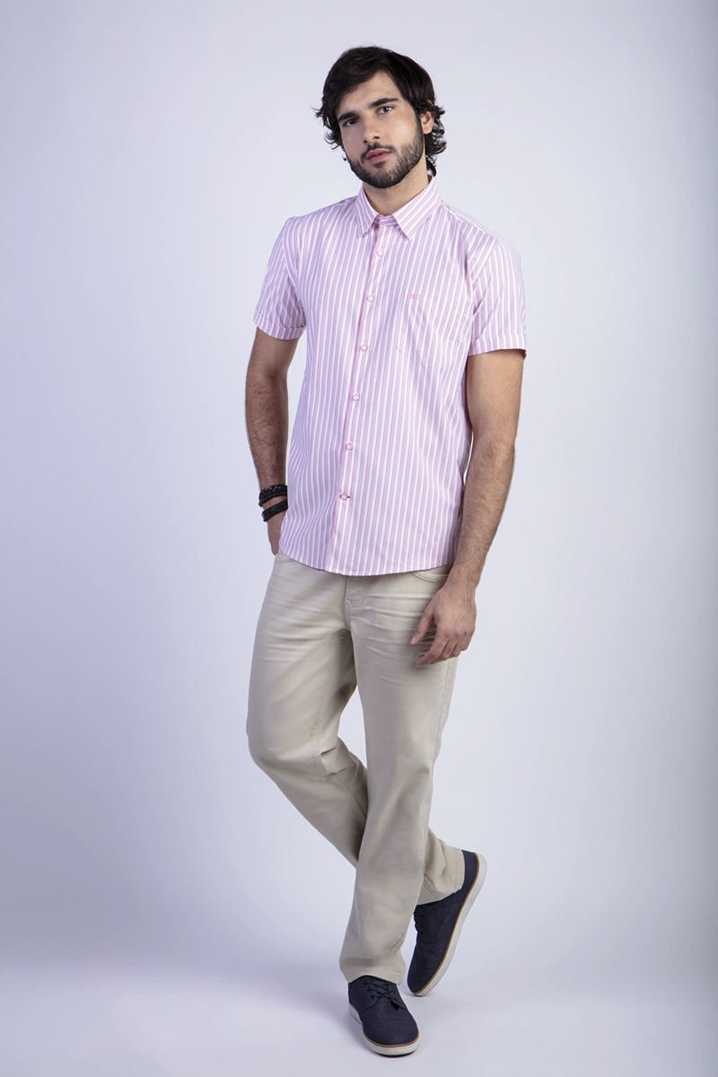 CAMISA LISTADA LANCASTER F RED - 3