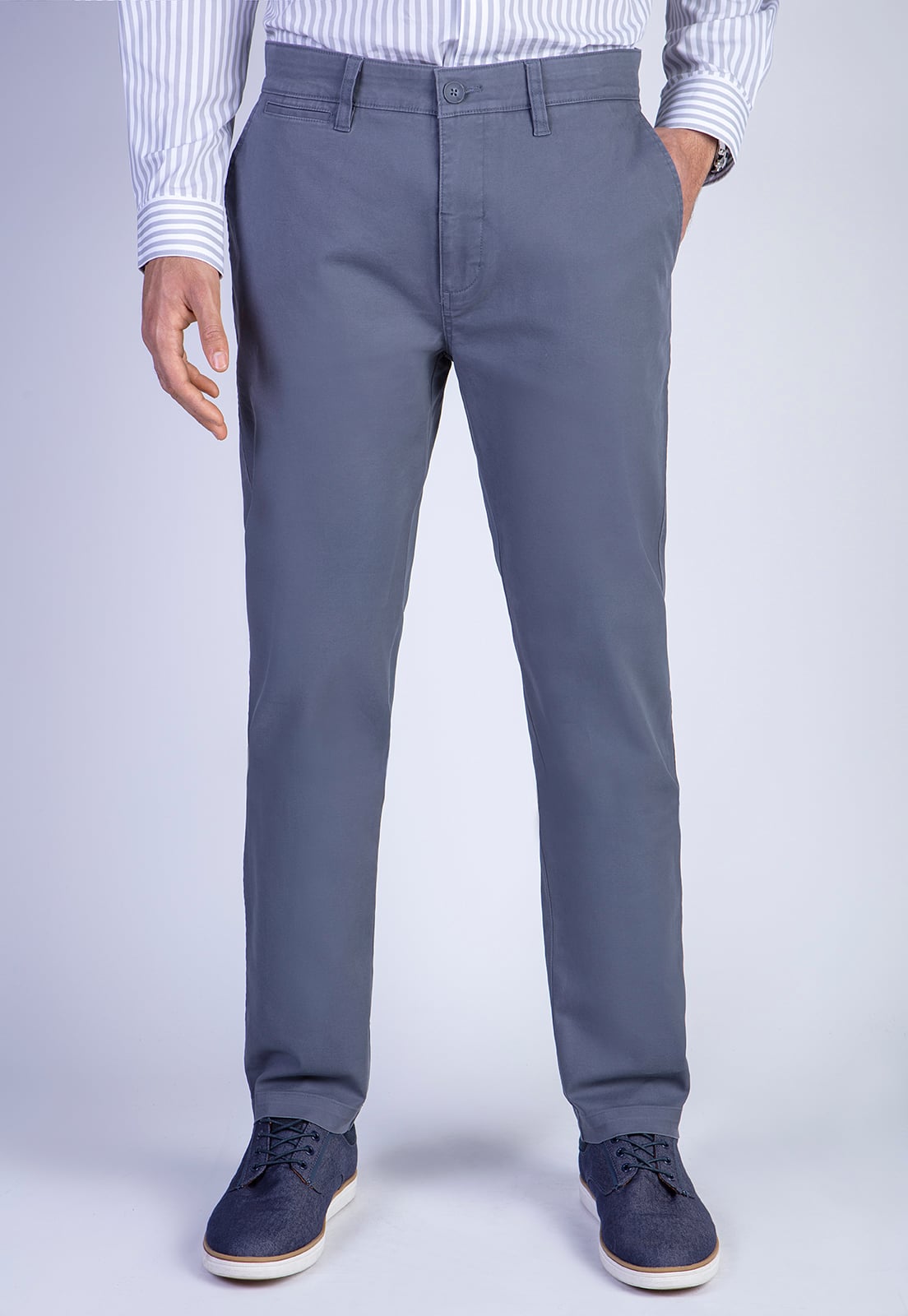 PANTALÓN ALGODÓN HOMBRE FEROUCH GRIS 206002X0107 TWILL METAL SLIM L/31 - 1