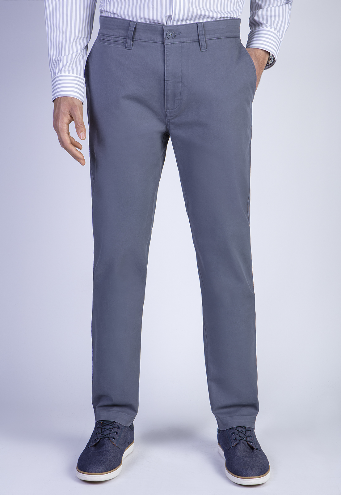 PANTALÓN ALGODÓN HOMBRE FEROUCH GRIS 206002X0107 TWILL METAL SLIM L/31 - 1