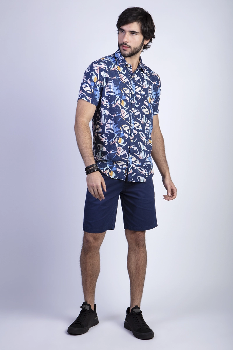 CAMISA ESTAMPADA DAKOTA FJ NAVY - 3