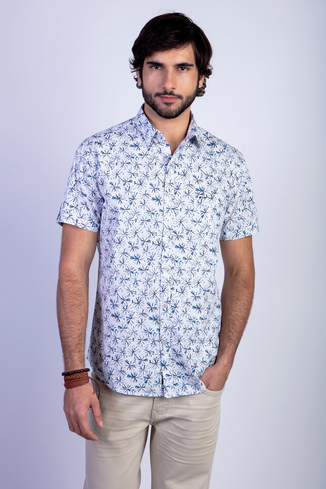 CAMISA ESTAMPADA CAMBRIDGE FJ NAVY - 1