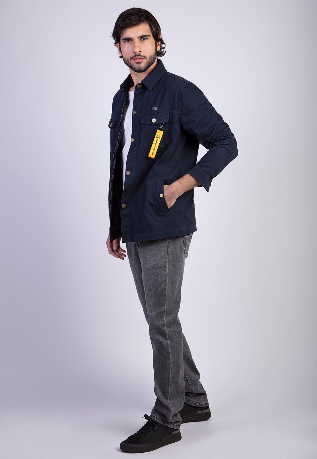 CHAQUETA OVERSHIRT SILVER FJ NAVY - 3