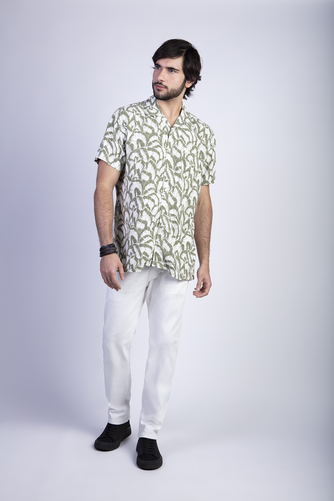 CAMISA ESTAMPADA HOJAS F MILITARY - 3