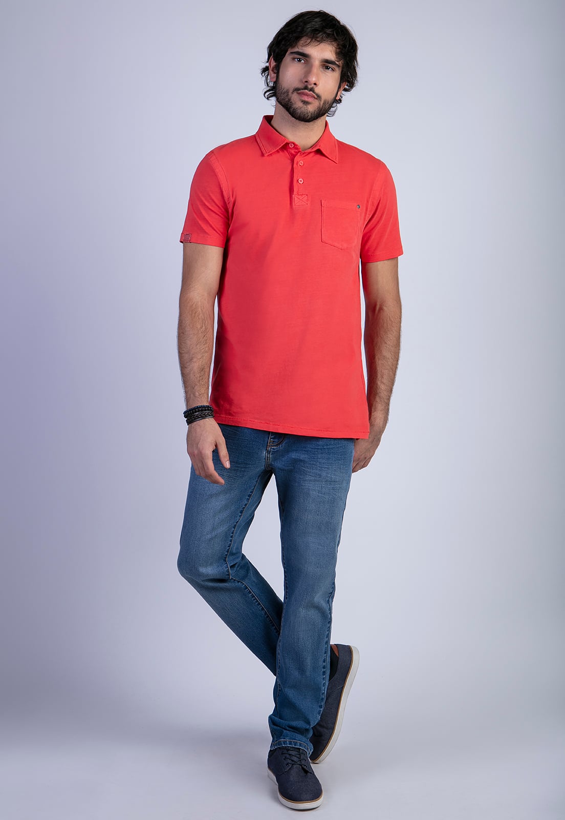 POLERA POLO LAVADA ORLANDO CORAL - 3