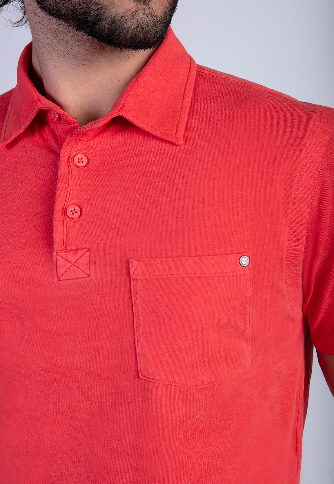 POLERA POLO LAVADA ORLANDO CORAL - 4