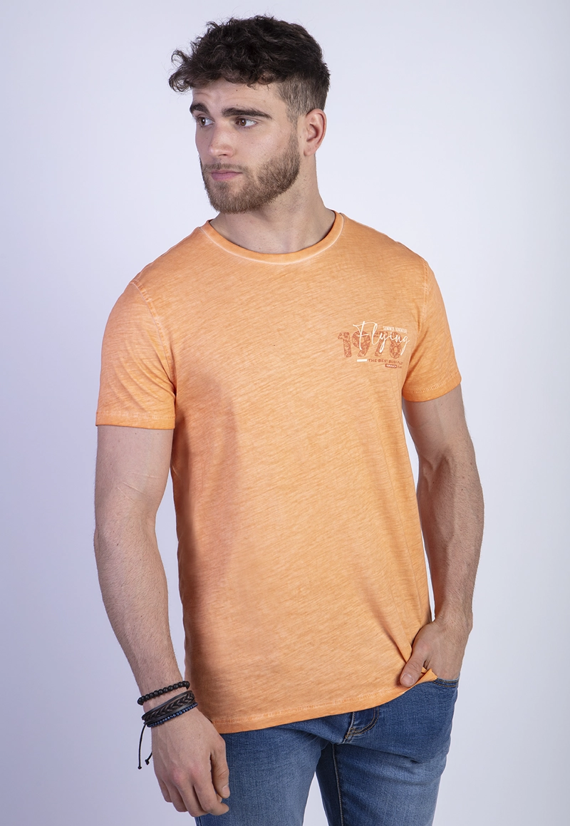 POLERA DIRTY WASH NEW YORK ORANGE - 1