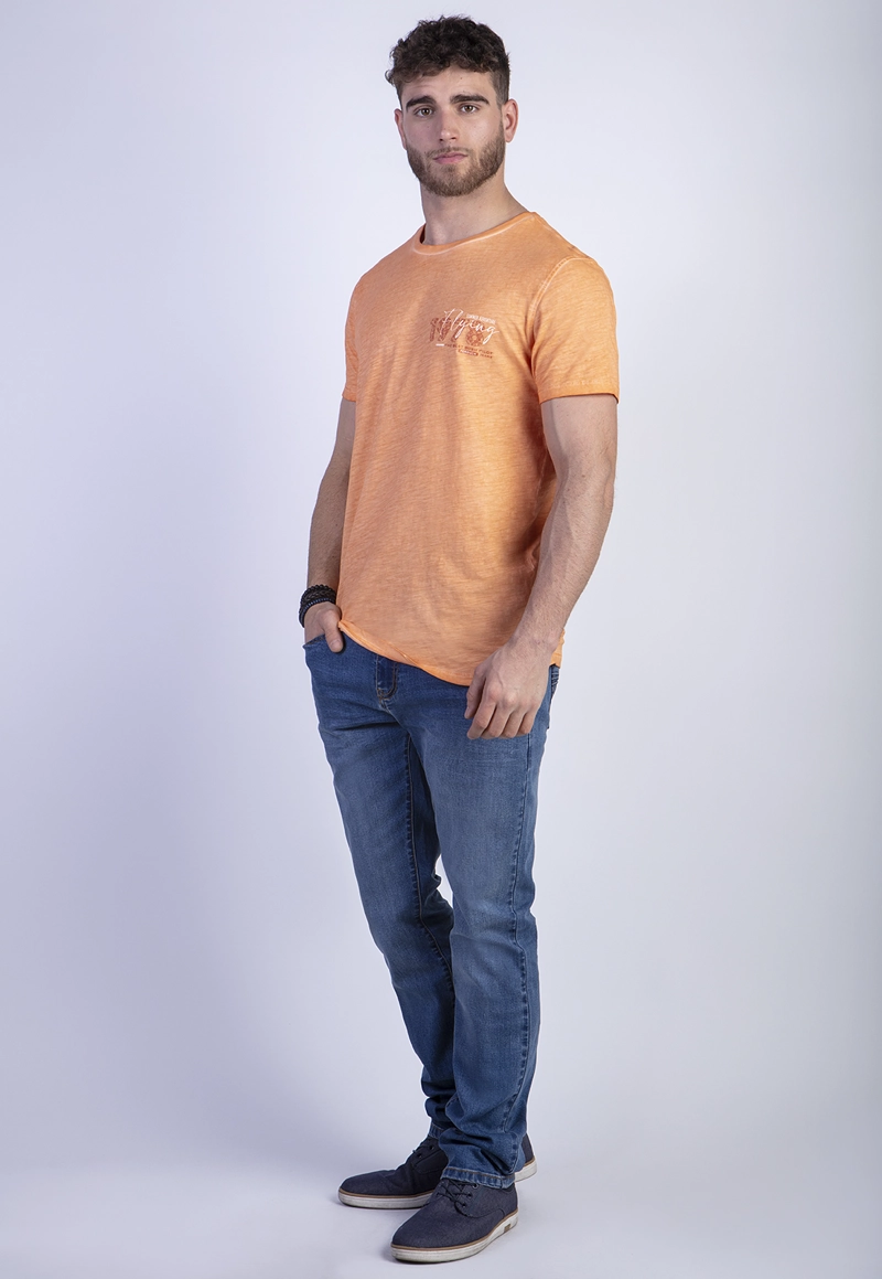 POLERA DIRTY WASH NEW YORK ORANGE - 3