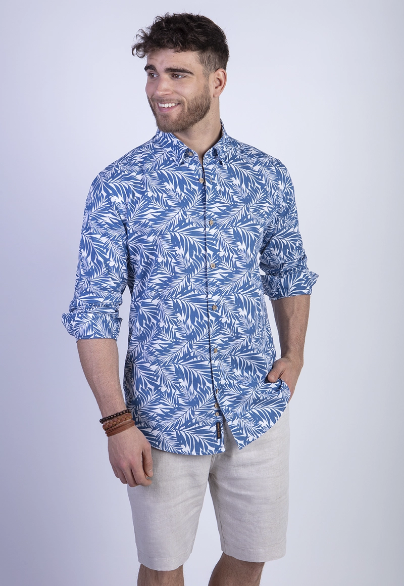 CAMISA ESTAMPADA VERMONT FJ INDIGO - 1