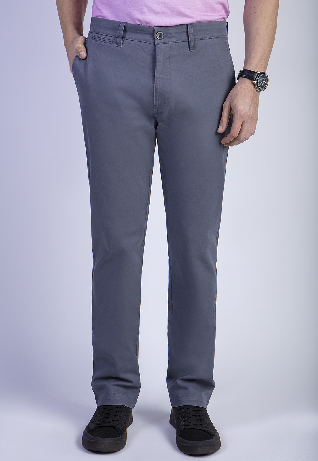 PANTALÓN ALGODÓN HOMBRE FEROUCH GRIS 206000X0107 TWILL REGULAR L/31 METAL - 1