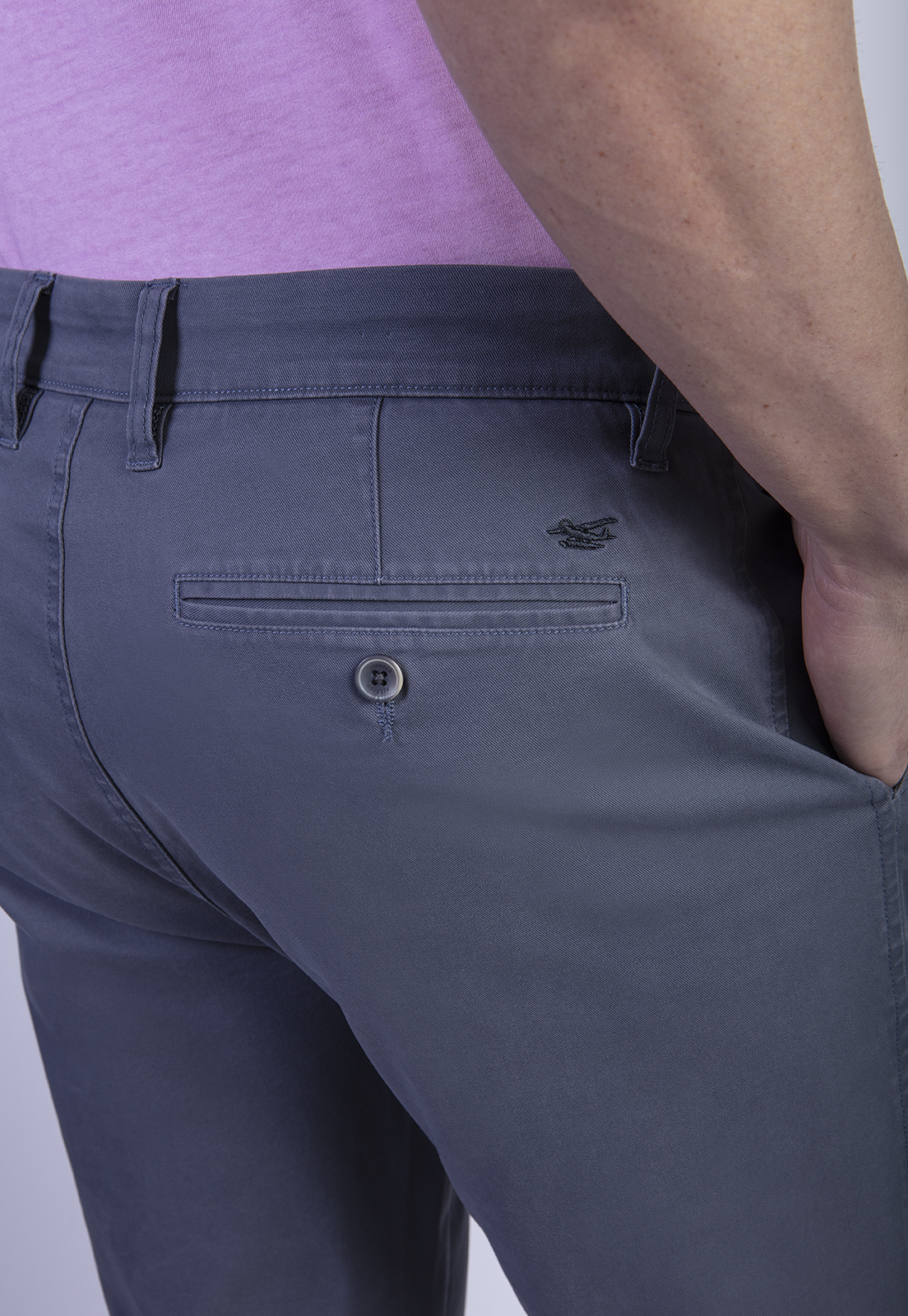 PANTALÓN ALGODÓN HOMBRE FEROUCH GRIS 206000X0107 TWILL REGULAR L/31 METAL - 4