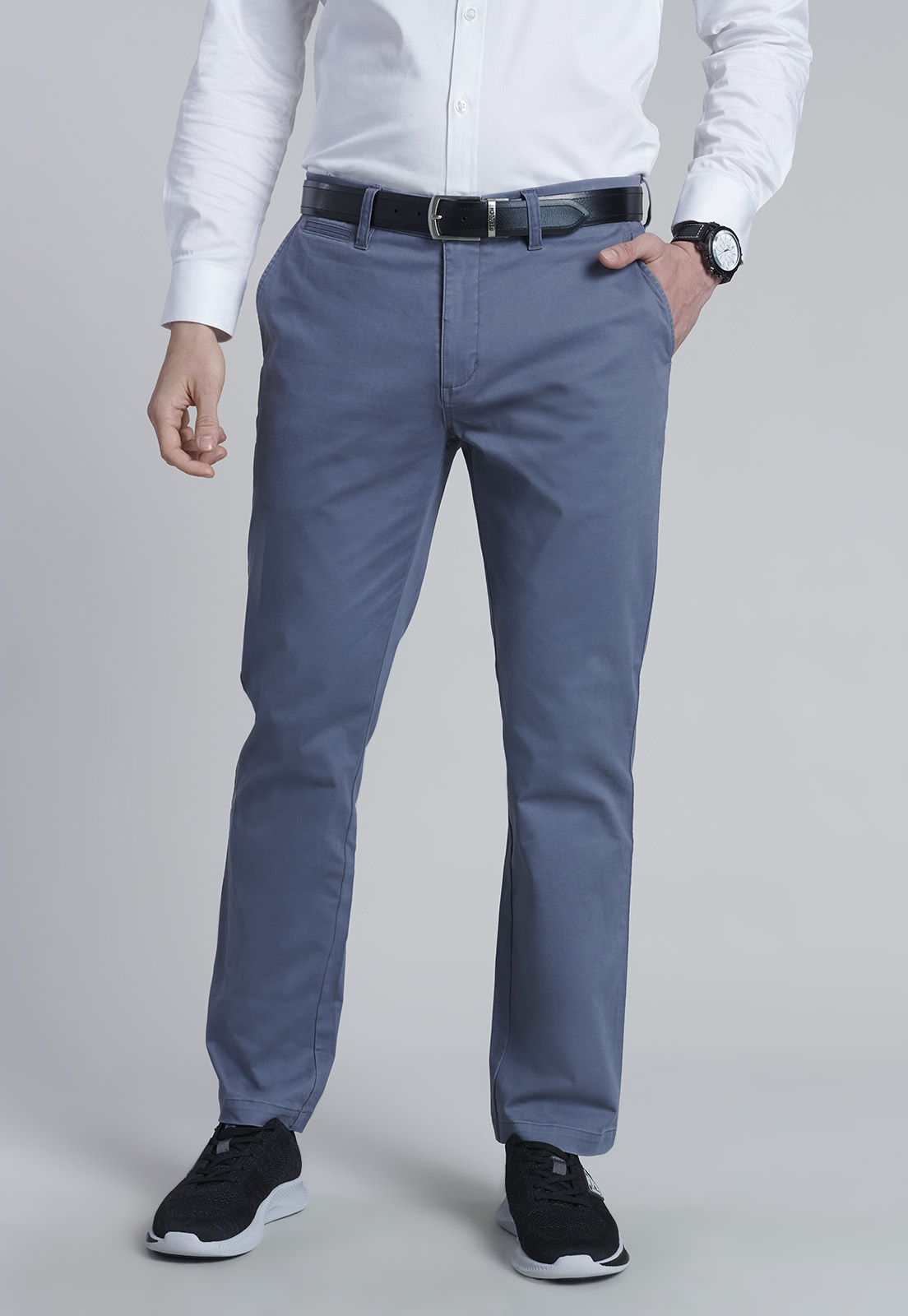 PANTALÓN ALGODÓN HOMBRE FEROUCH GRIS 206000X0107 TWILL REGULAR L/31 METAL - 5