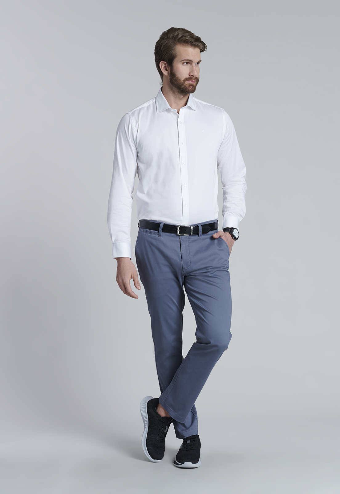 PANTALÓN ALGODÓN HOMBRE FEROUCH GRIS 206000X0107 TWILL REGULAR L/31 METAL - 6