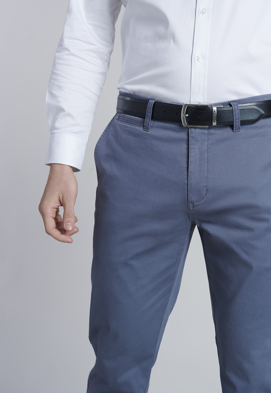 PANTALÓN ALGODÓN HOMBRE FEROUCH GRIS 206000X0107 TWILL REGULAR L/31 METAL - 7