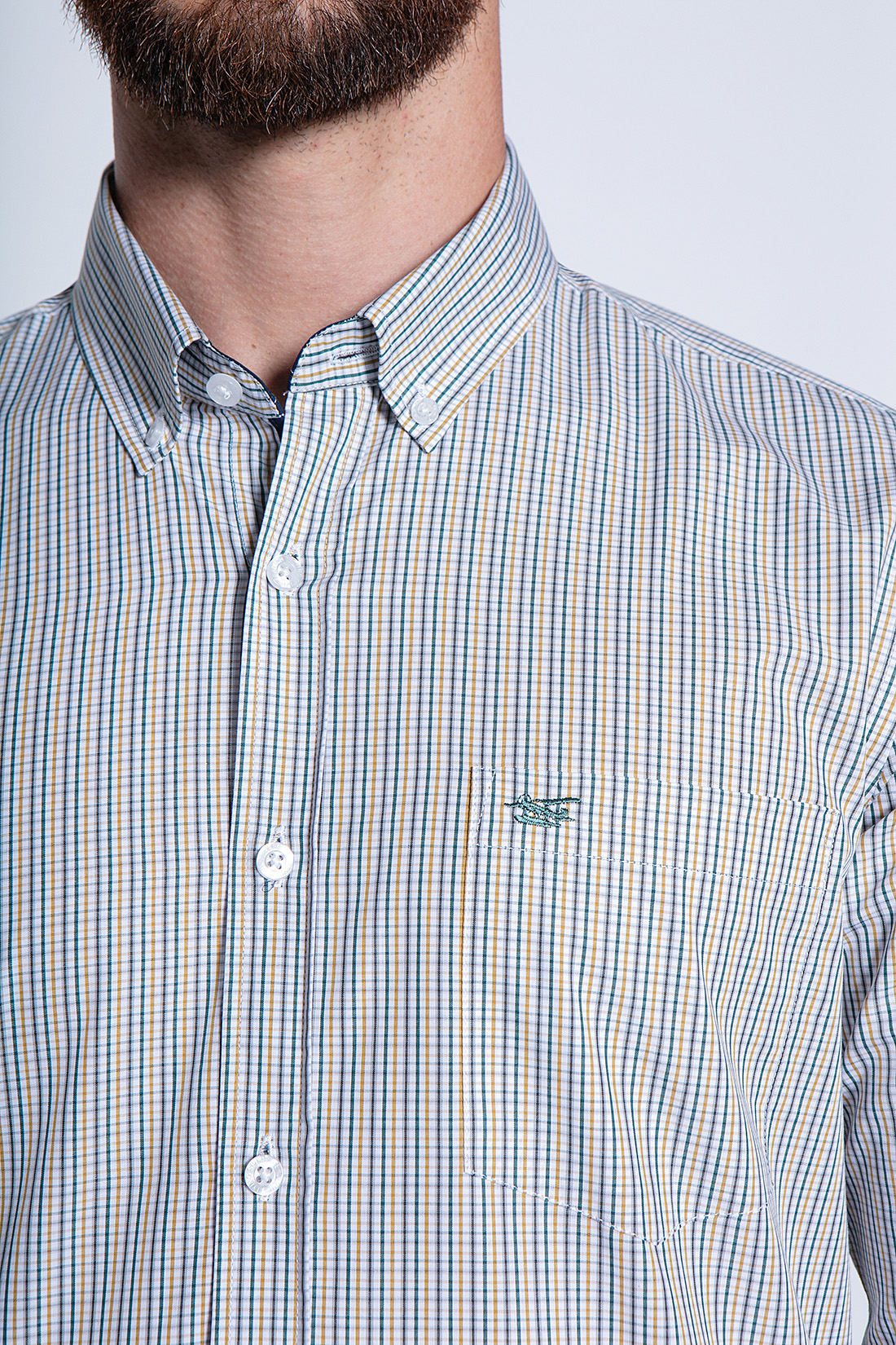 CAMISA CUADRO DAKOTA SM MUSTARD - 5