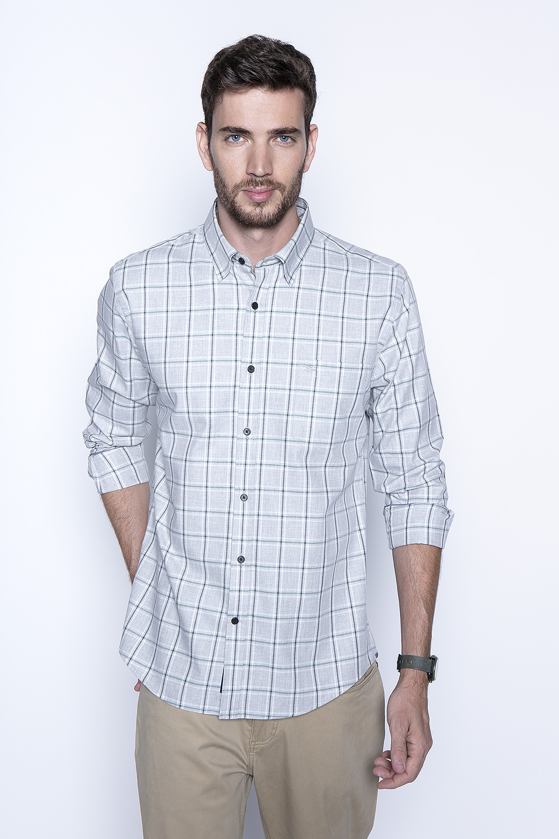 CAMISA CHECK DAKOTA F LT GREY - 1
