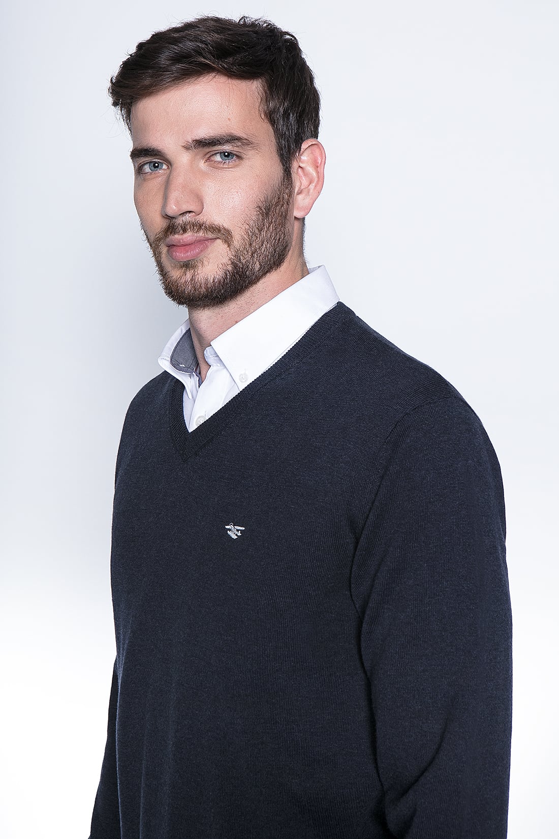 MELANGE SWEATER SMART CASUAL L/S NAVY - 3