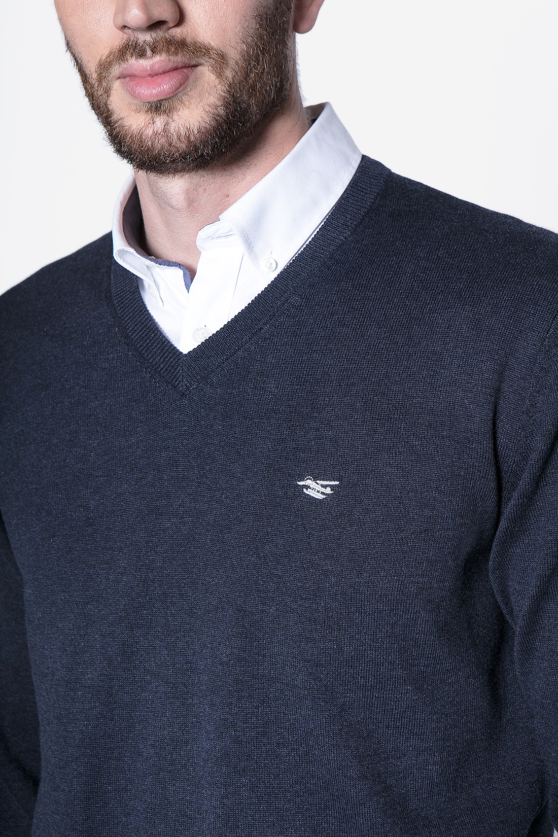 MELANGE SWEATER SMART CASUAL L/S NAVY - 5
