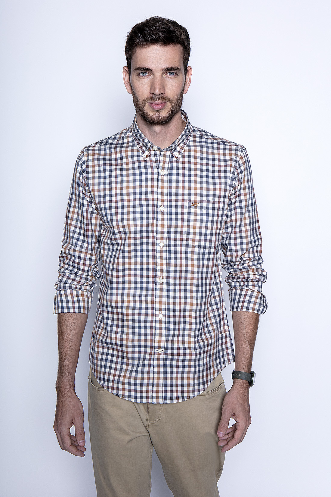 CAMISA CHECK VIRGINIA F CAMEL - 1
