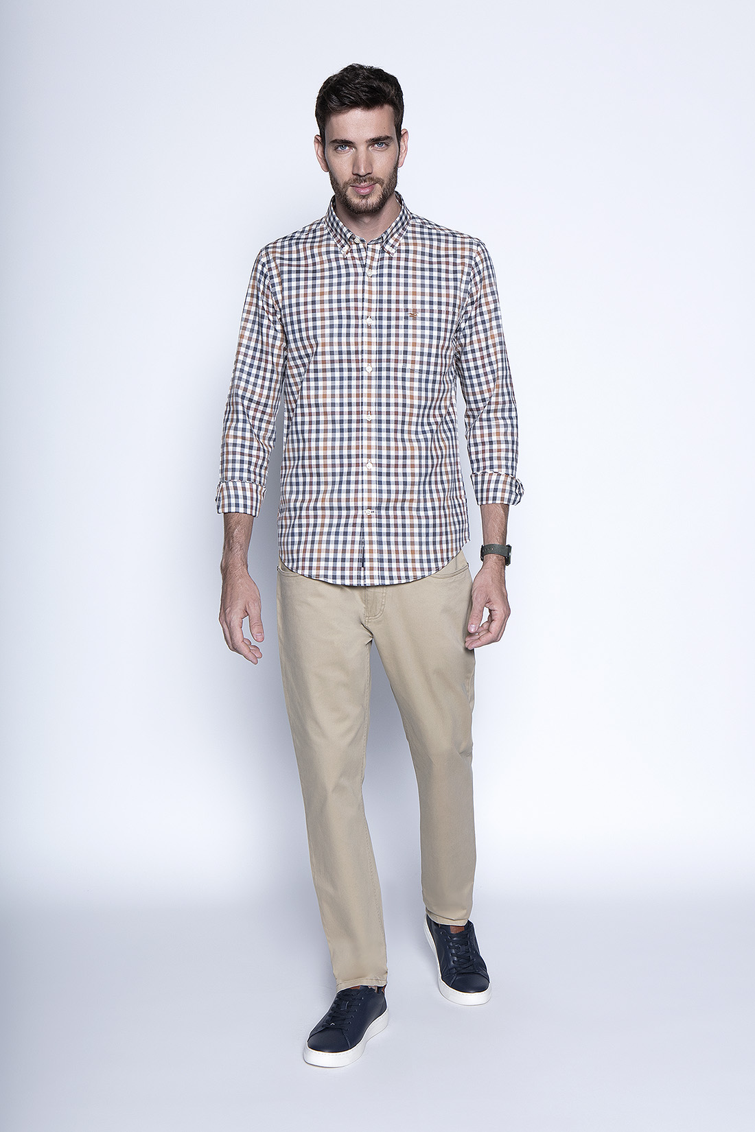 CAMISA CHECK VIRGINIA F CAMEL - 4