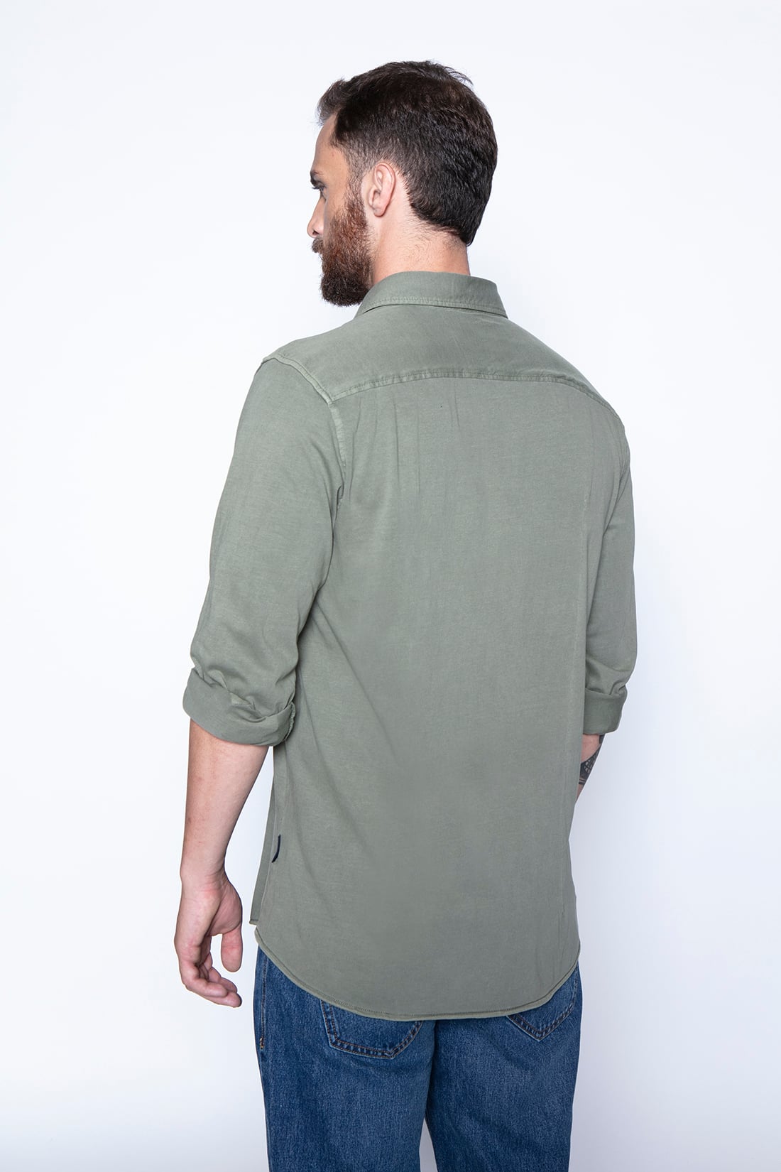 CAMISA JERSEY GARMENT DYED F GREEN - 2