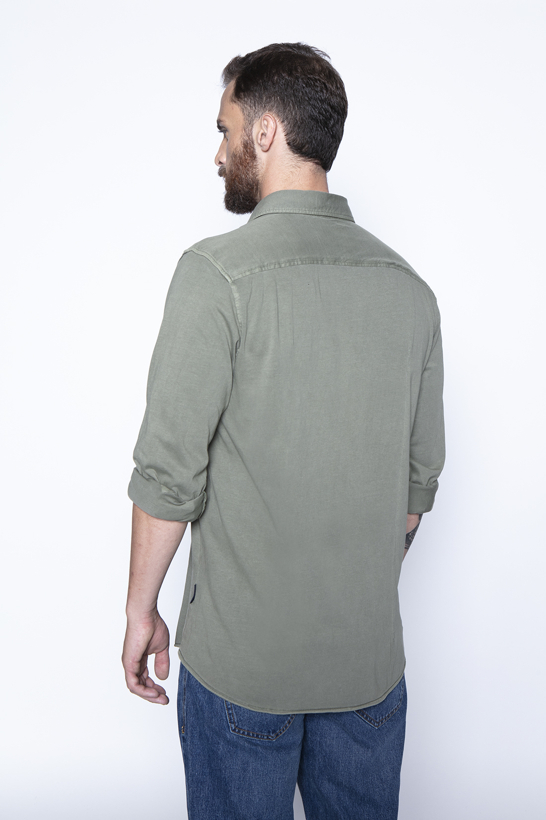 CAMISA JERSEY GARMENT DYED F GREEN - 2